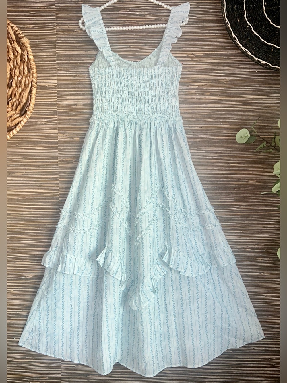 NWT Moon River Smocked Ruffle Strap Midi Dress Small - Picture 7 of 16